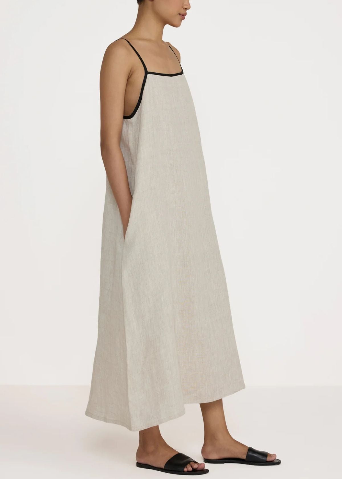 LAUDE THE LABEL Tie Back Slip Dress - Natural