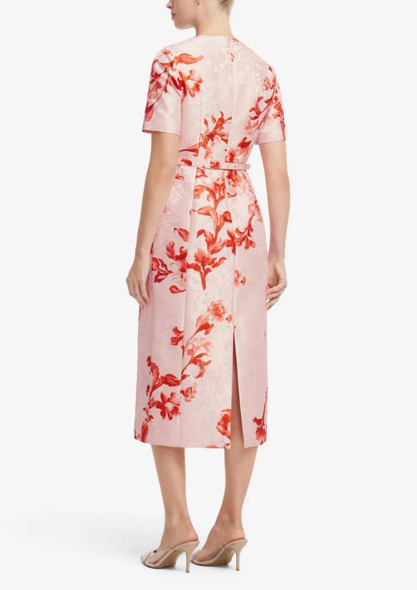 LEO LIN Elizabeth Jacquard Short Sleeve Midi Dress - Magnolia Print