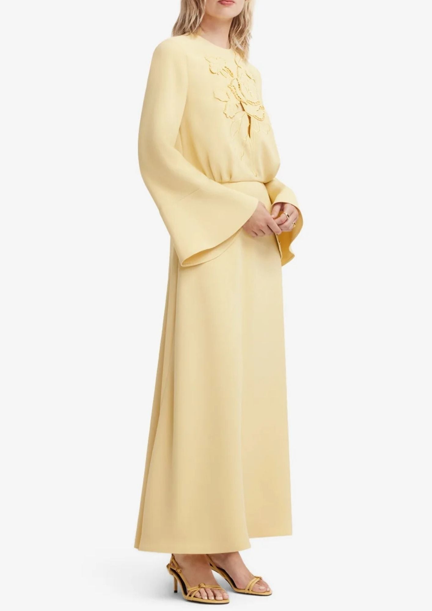 LEO LIN Kinsley Applique Maxi Dress - Dusty Yellow