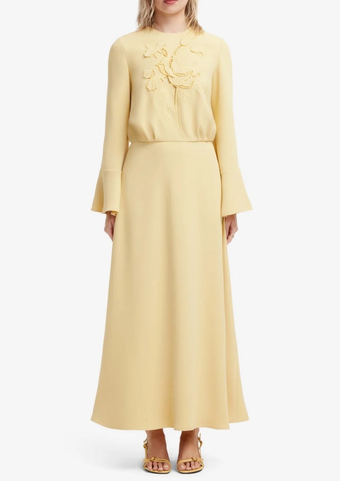 LEO LIN Kinsley Applique Maxi Dress - Dusty Yellow