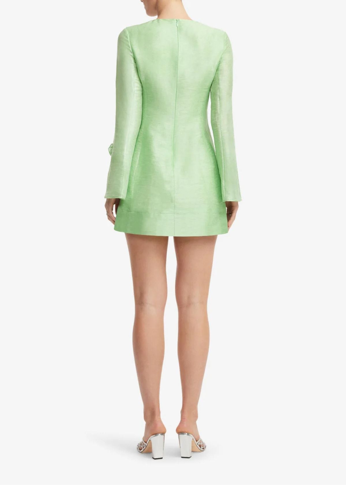 LEO LIN Suzanne Applique Long Sleeve Mini Dress - Juniper Green