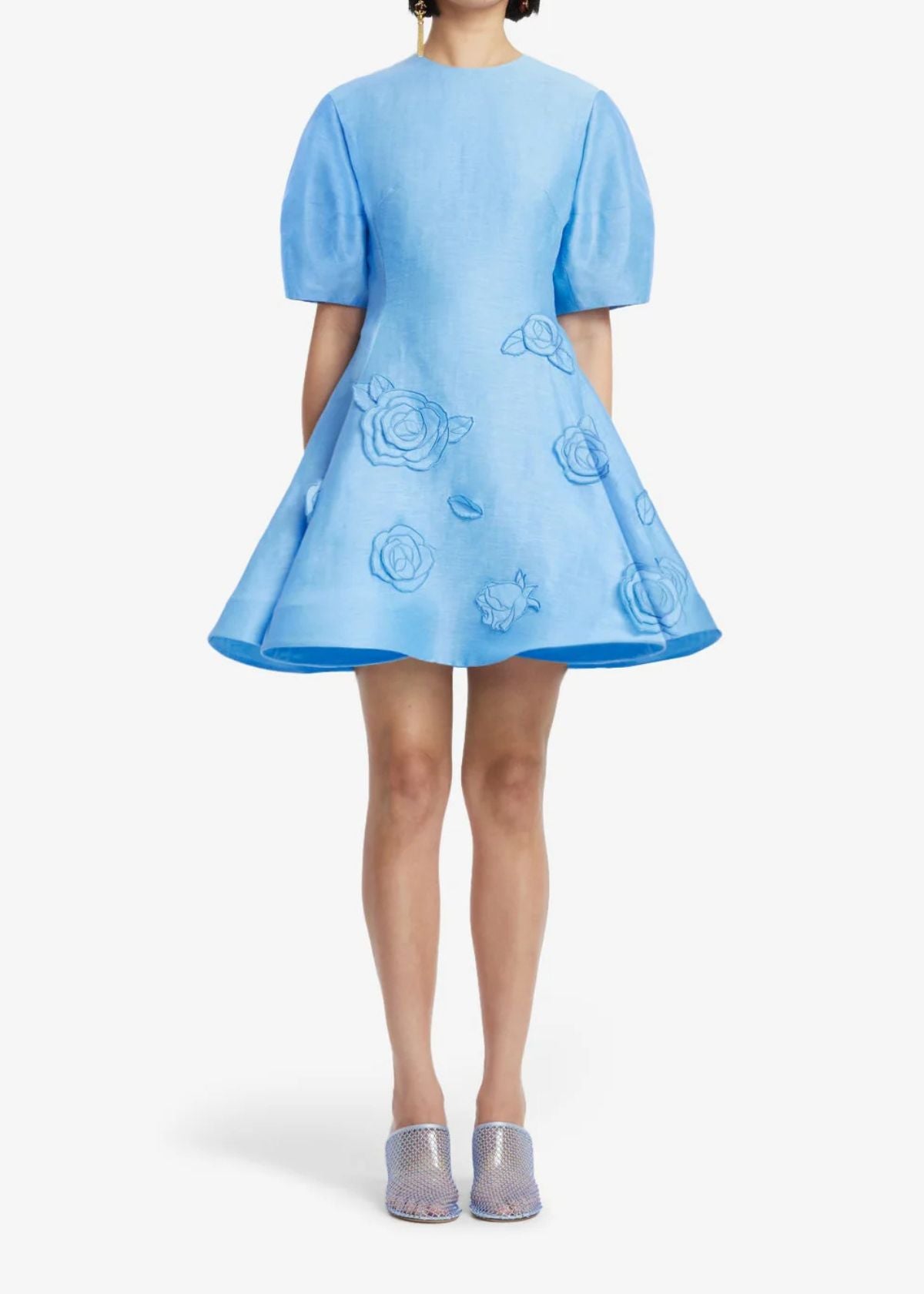 LEO LIN Simona Applique Mini Dress - Pastel Blue