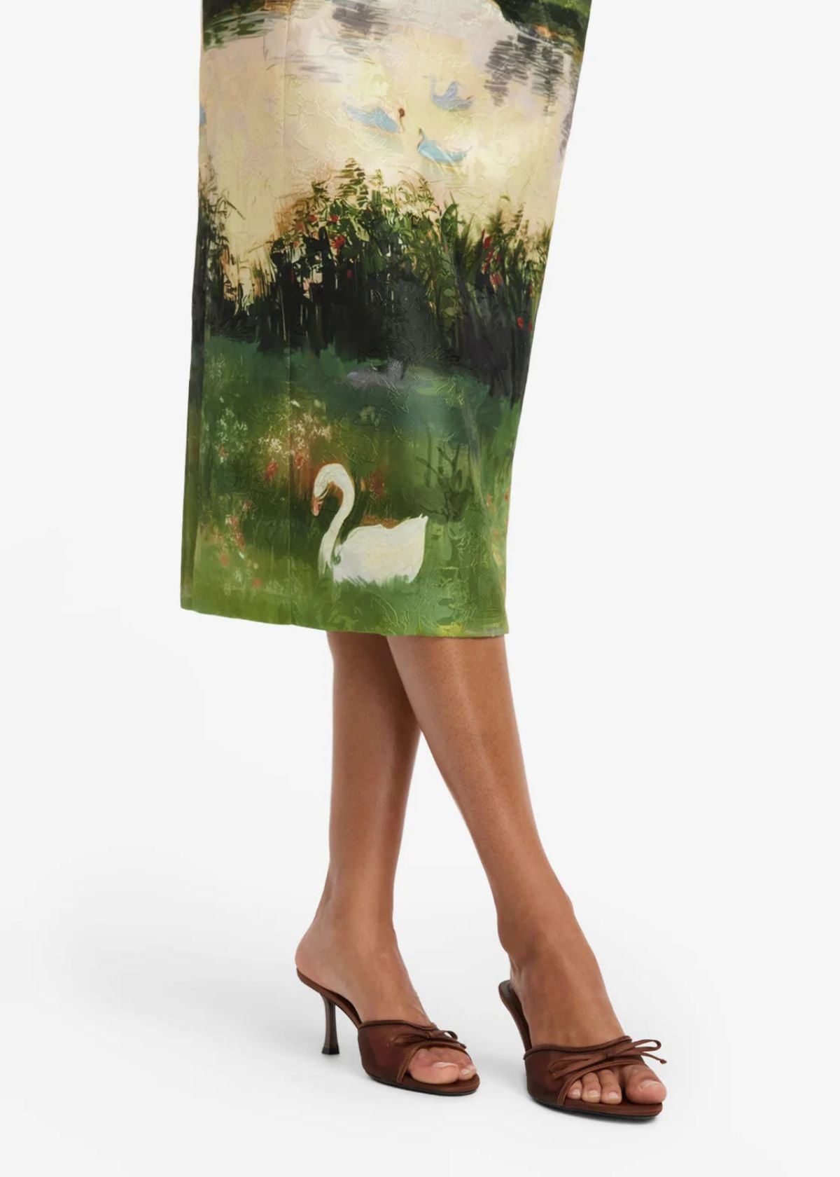 LEO LIN Elizabeth Jacquard Short Sleeve Midi Dress - Serene Print