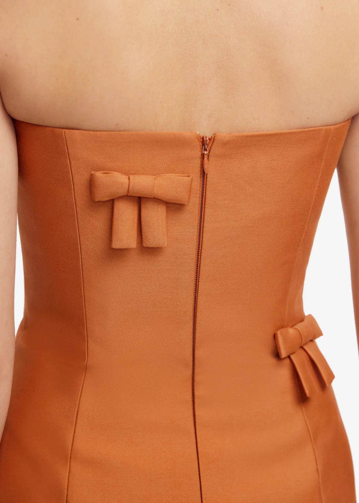 LEO LIN Rayna Bow Bustier Maxi Dress - Ochre