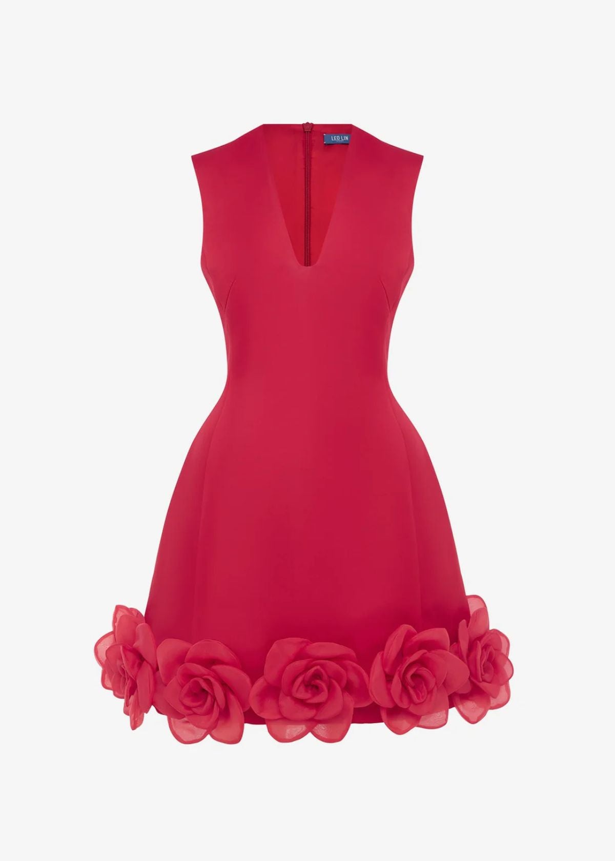 LEO LIN Bree V Neck Mini Dress - Scarlet