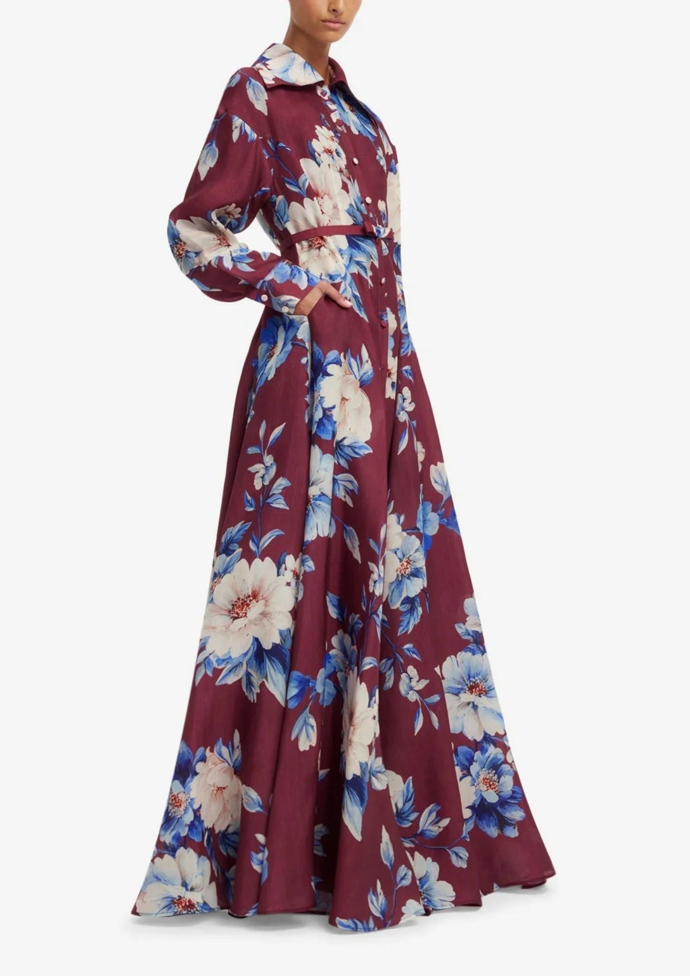 LEO LIN Josephine Silk Gown - Cosmos Print