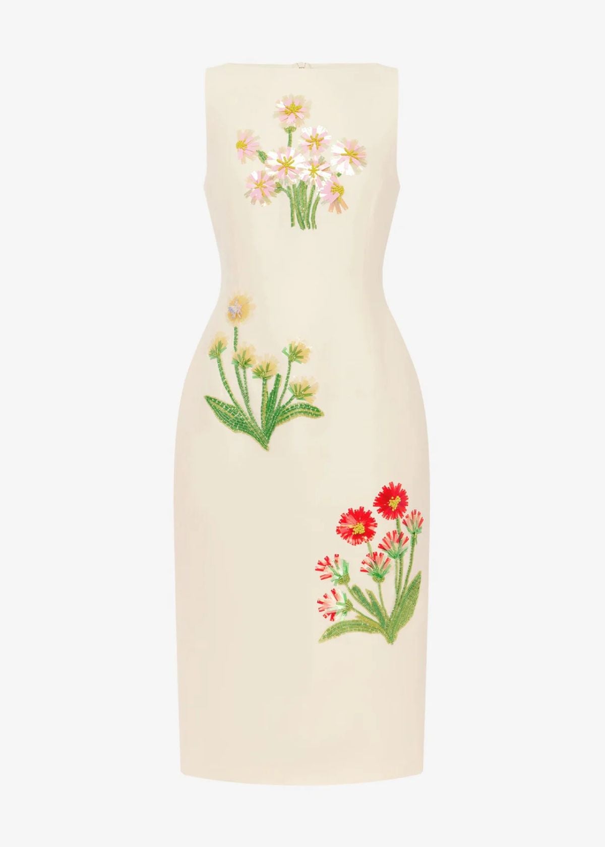 LEO LIN Eleanor Embellished Wool Midi Dress - Wildflower