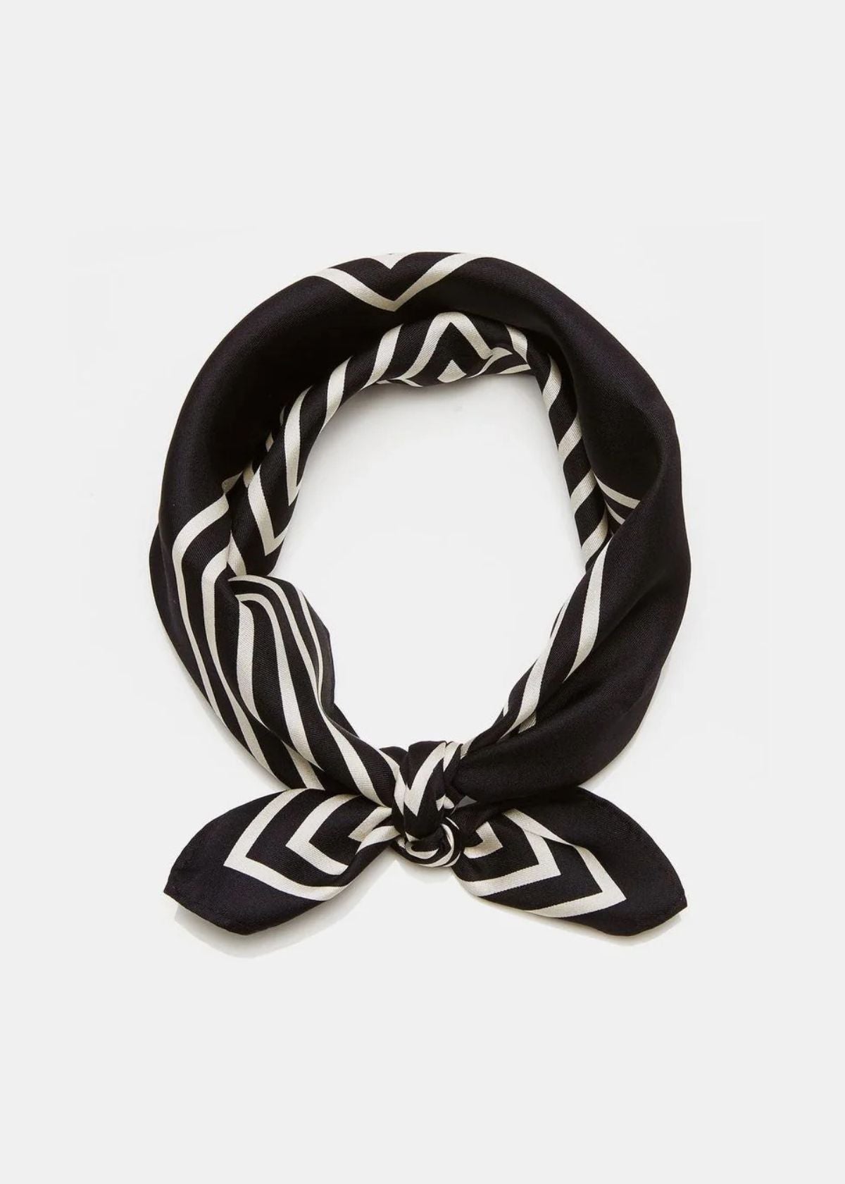 LESCARF No. 16 Silk Scarf - Black & Cream