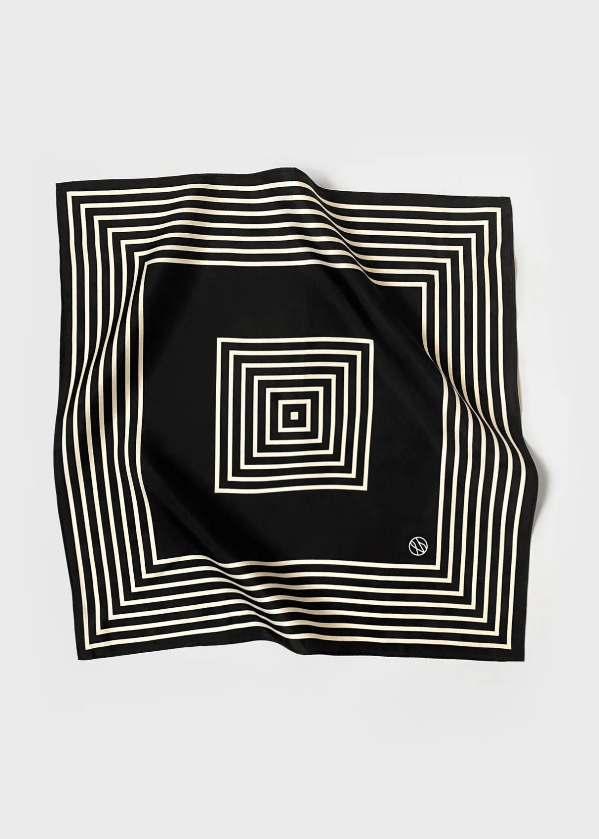 LESCARF No. 16 Silk Scarf - Black & Cream