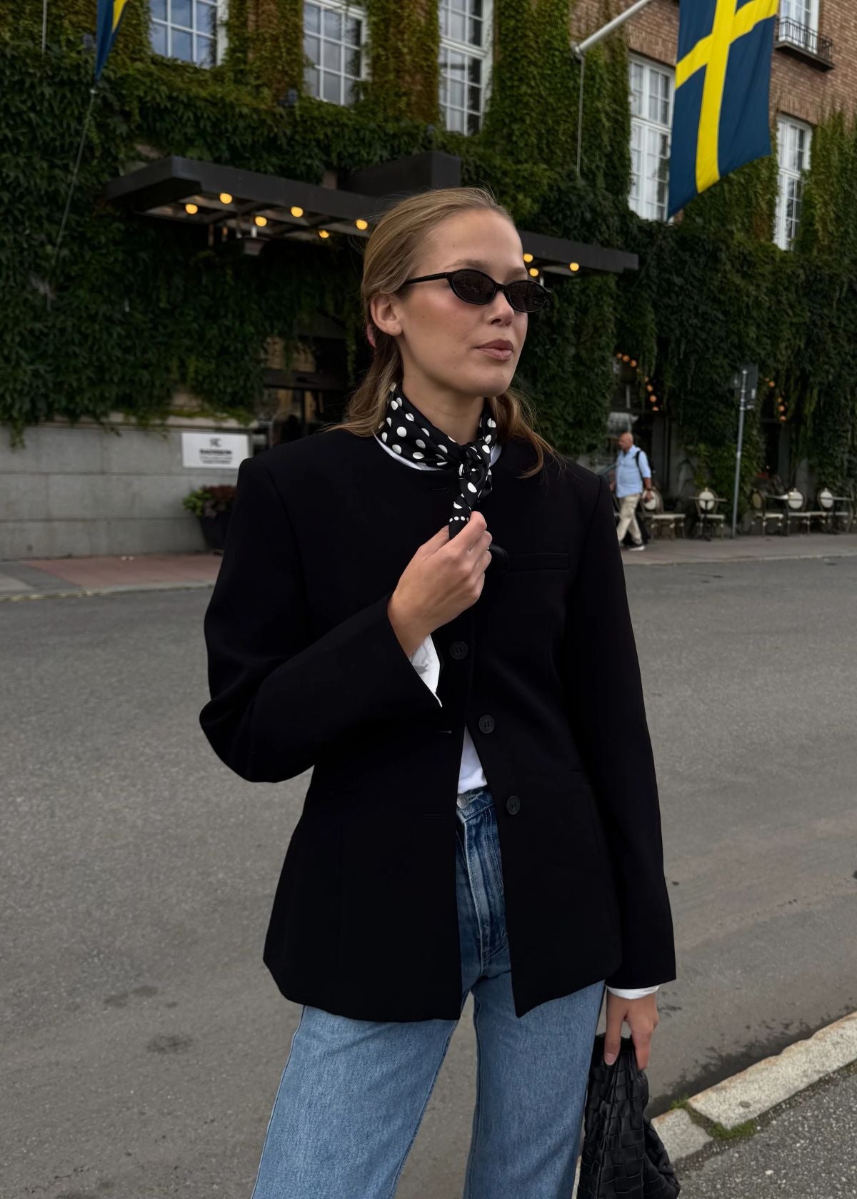 LESCARF Polka Dot Silk Scarf - Black
