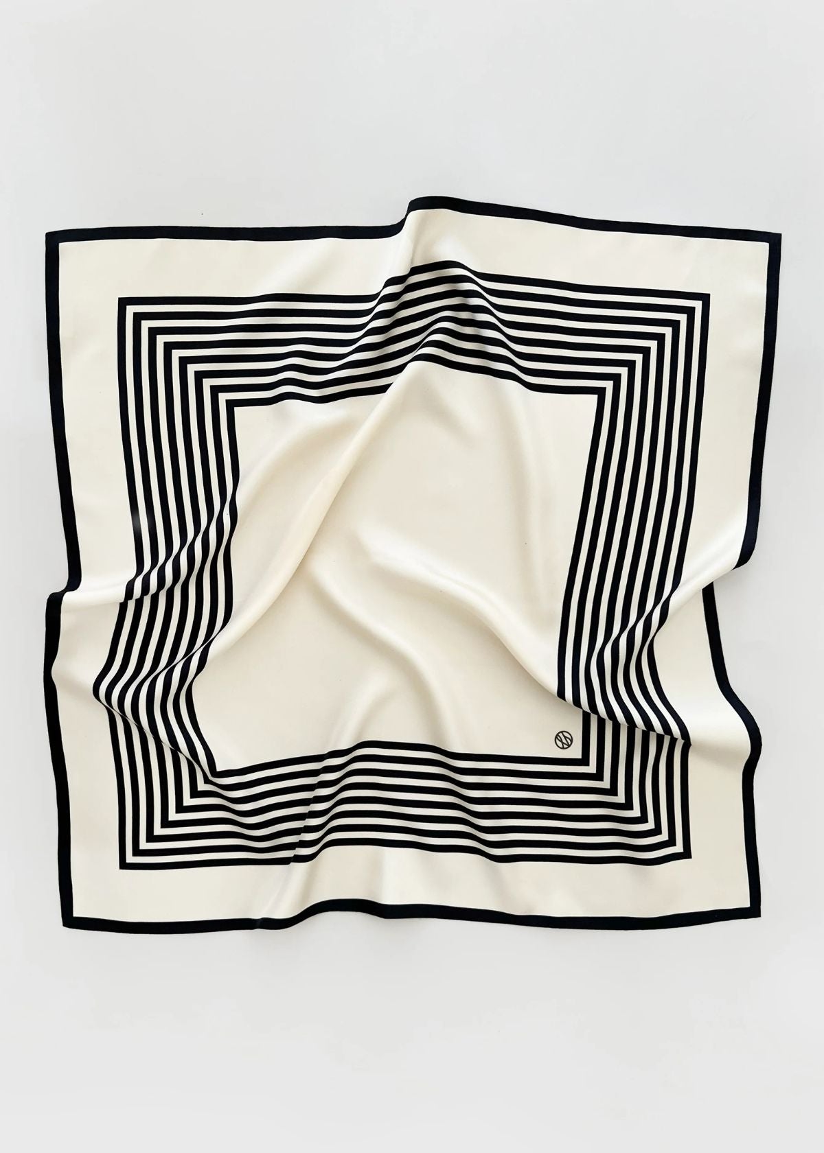 LESCARF No. 1 Silk Scarf - Cream and Black