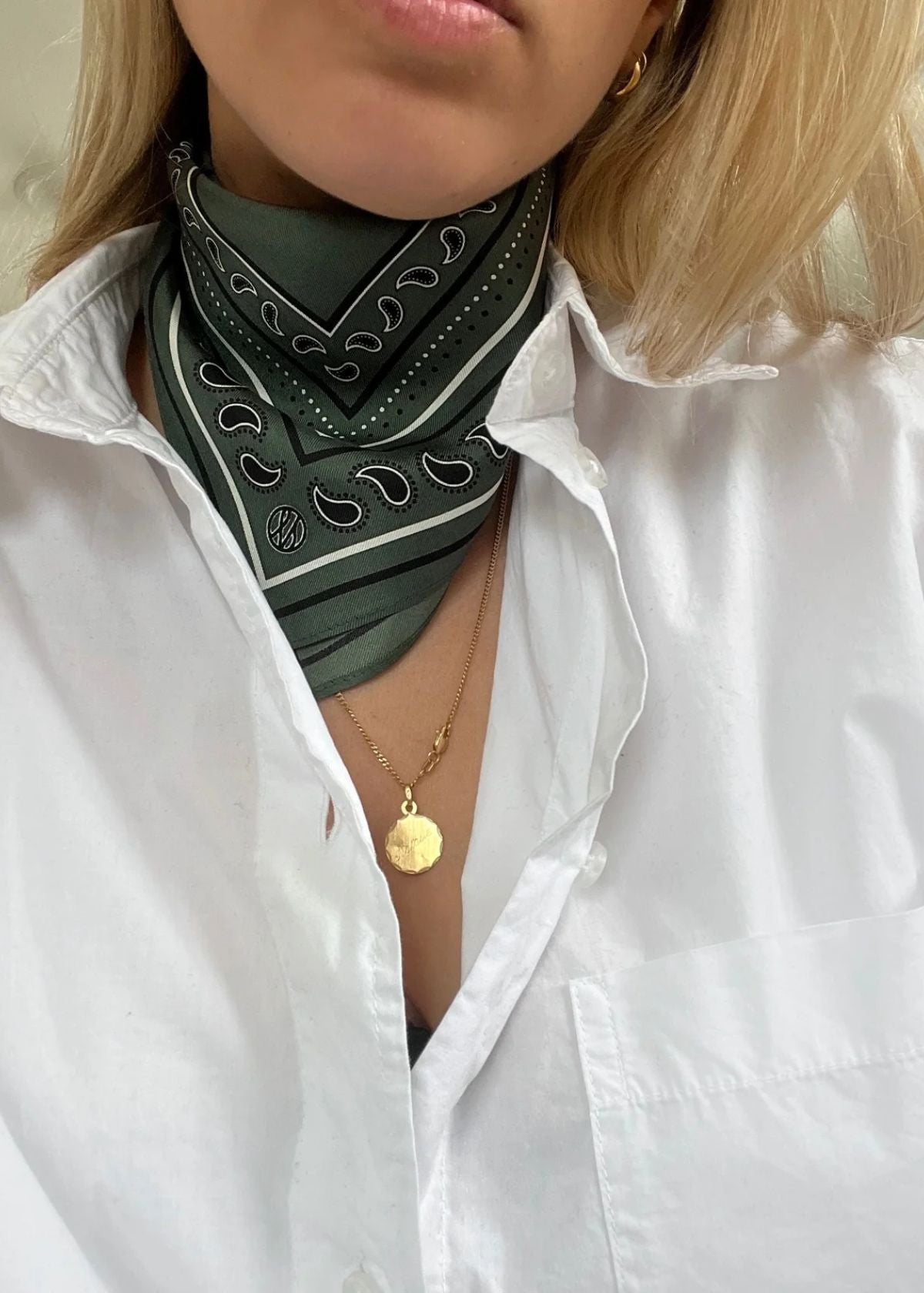 LESCARF Paisley Silk Scarf - Green