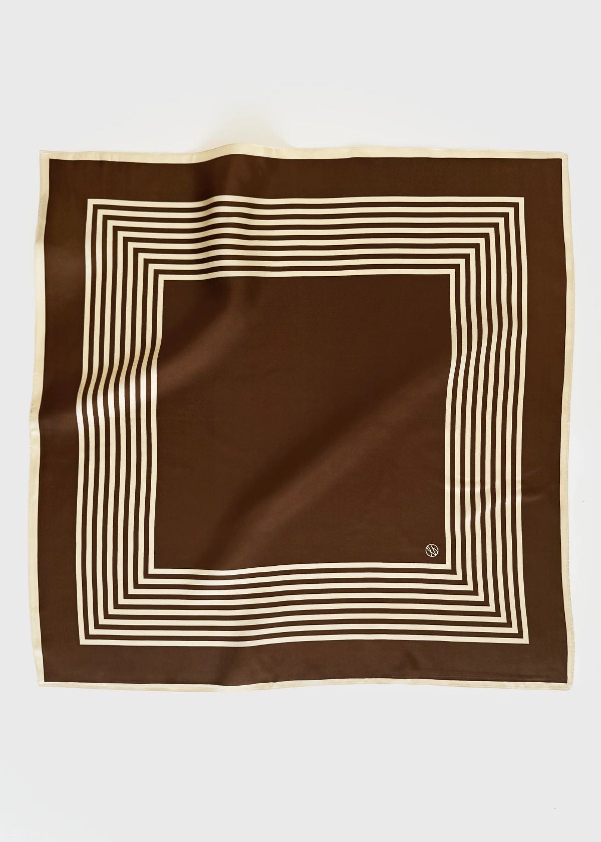 LESCARF Striped Silk Scarf - Mocha Mousse & Cream
