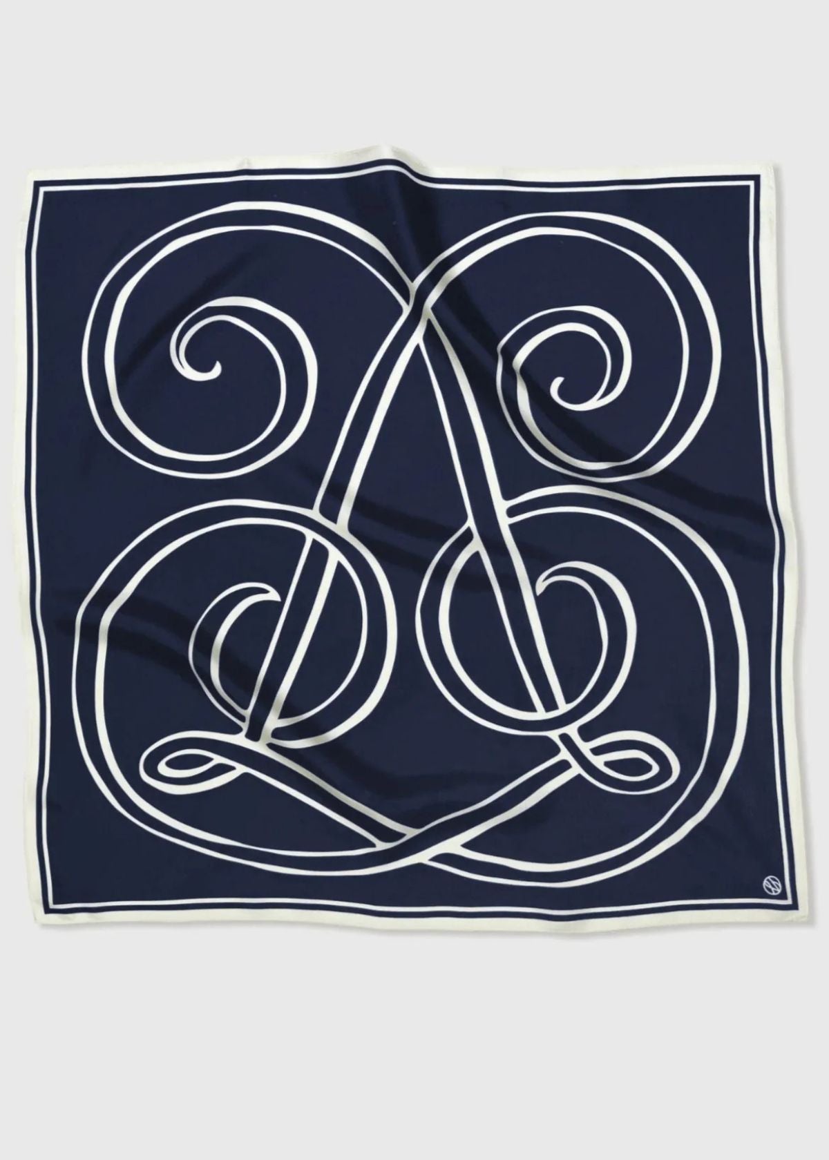 LESCARF Monogram Large Scarf - Navy