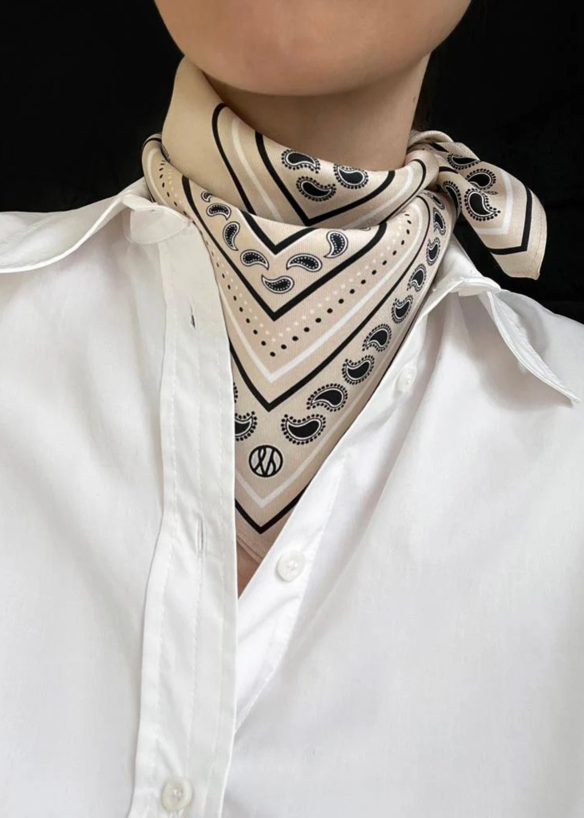 LESCARF Paisley Silk Scarf - Sand