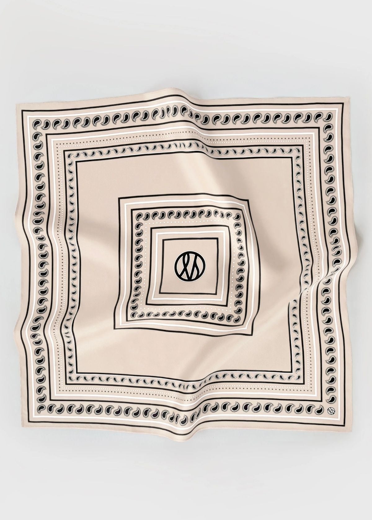LESCARF Paisley Silk Scarf - Sand