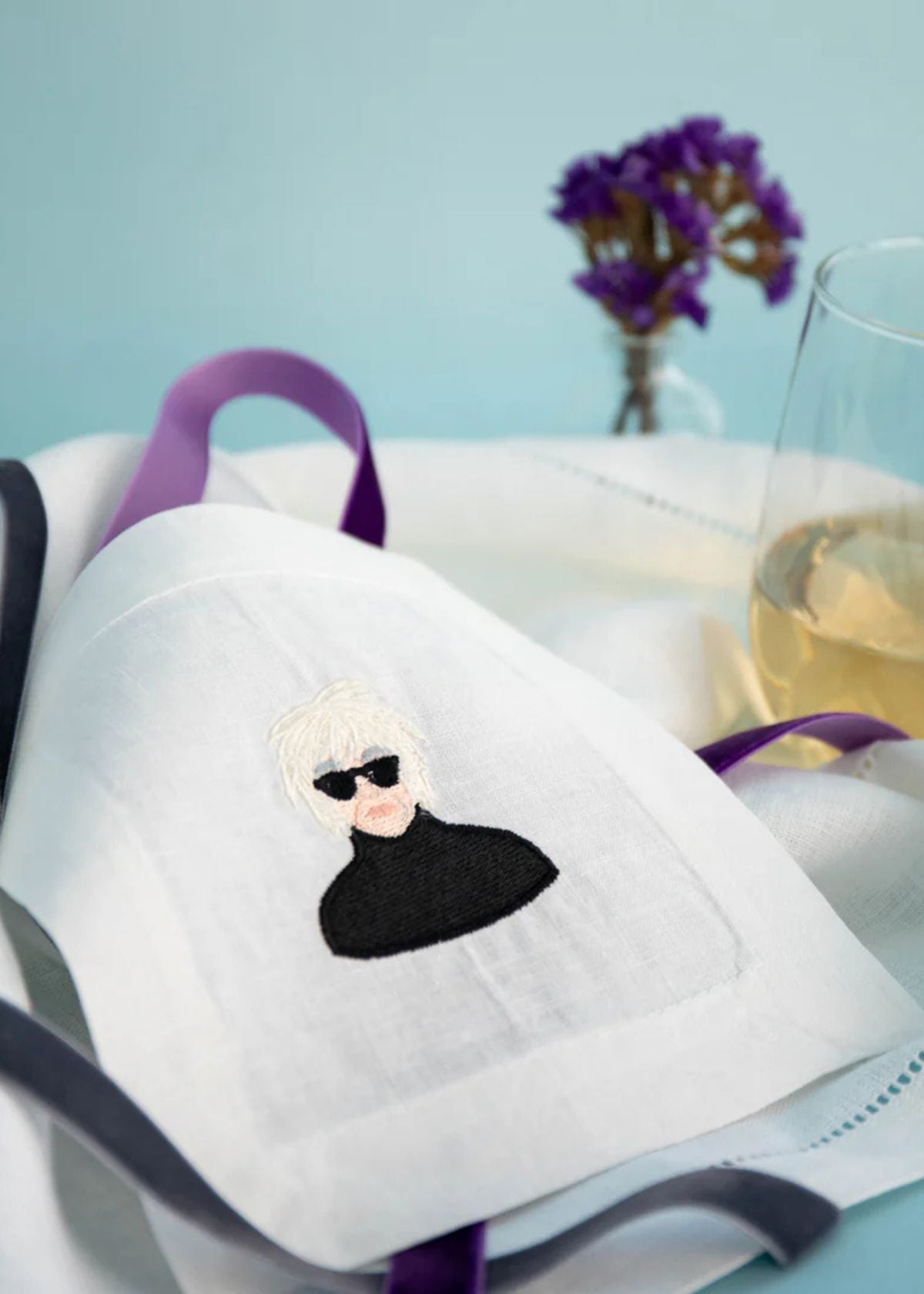 LETTERMADE Andy Warhol Embroidered Cocktail Napkin