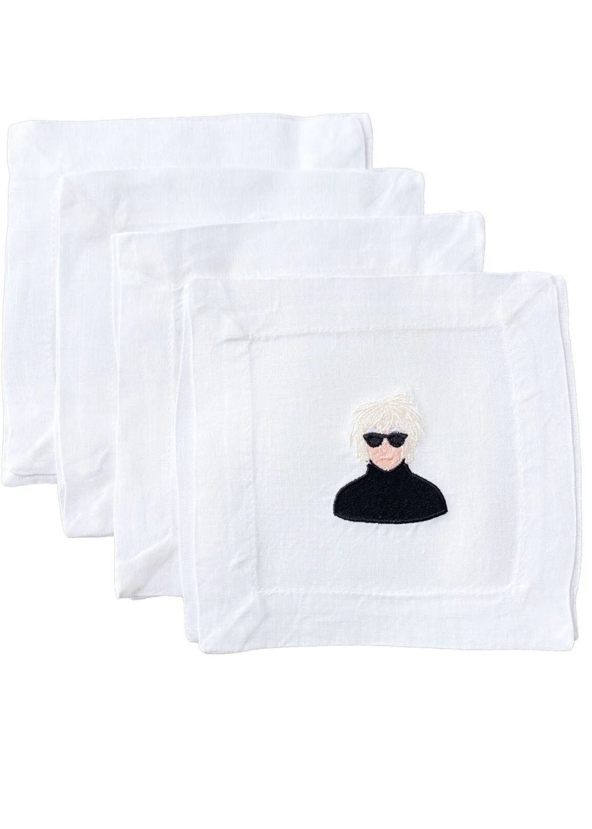 LETTERMADE Andy Warhol Embroidered Cocktail Napkin