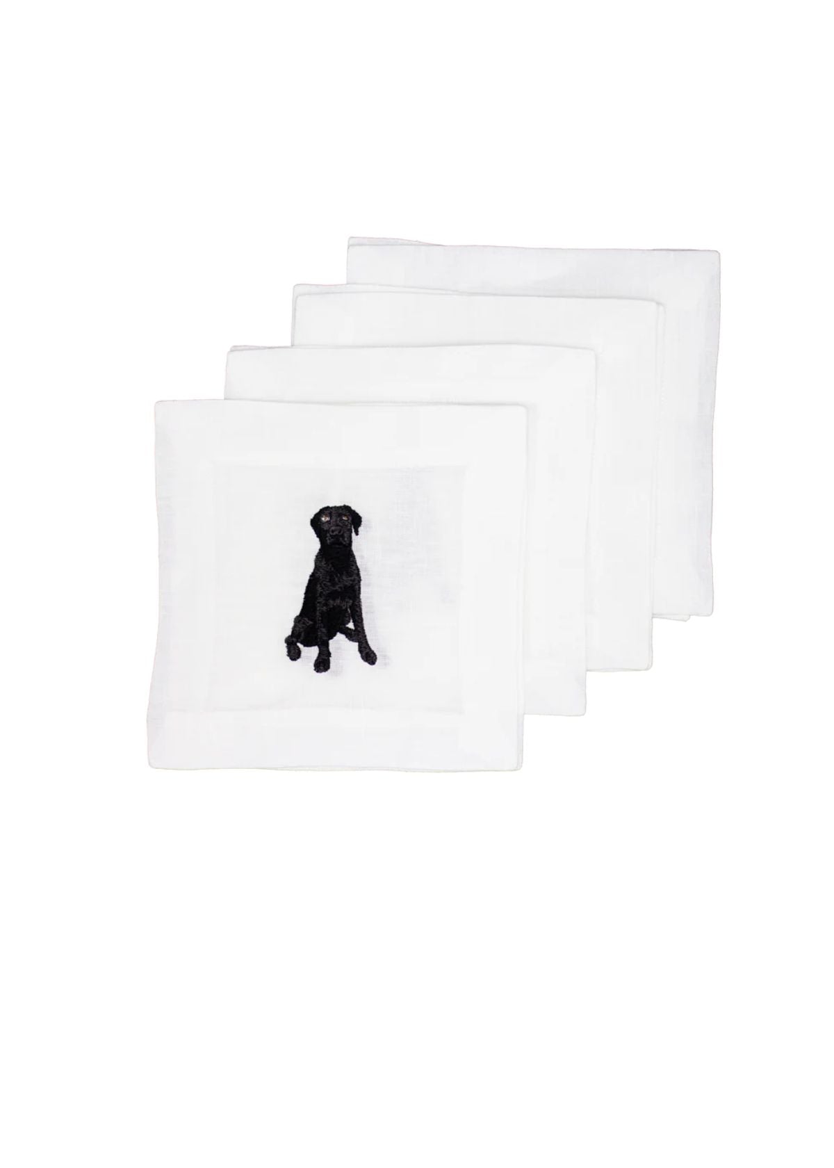 LETTERMADE Black Lab Cocktail Napkin