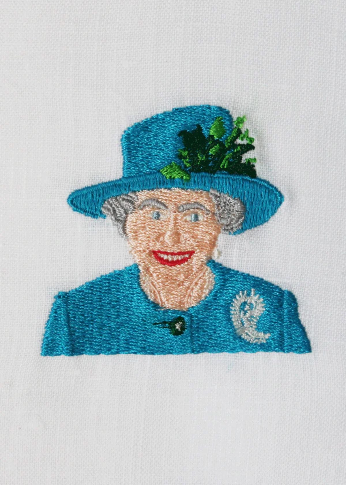 LETTERMADE Queen Elizabeth Embroidered Cocktail Napkin