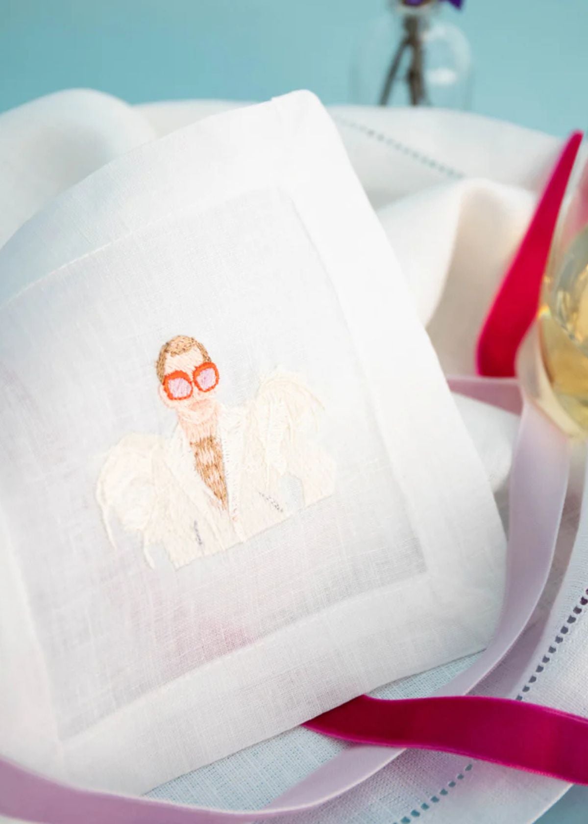 LETTERMADE Elton John Embroidered Cocktail Napkin