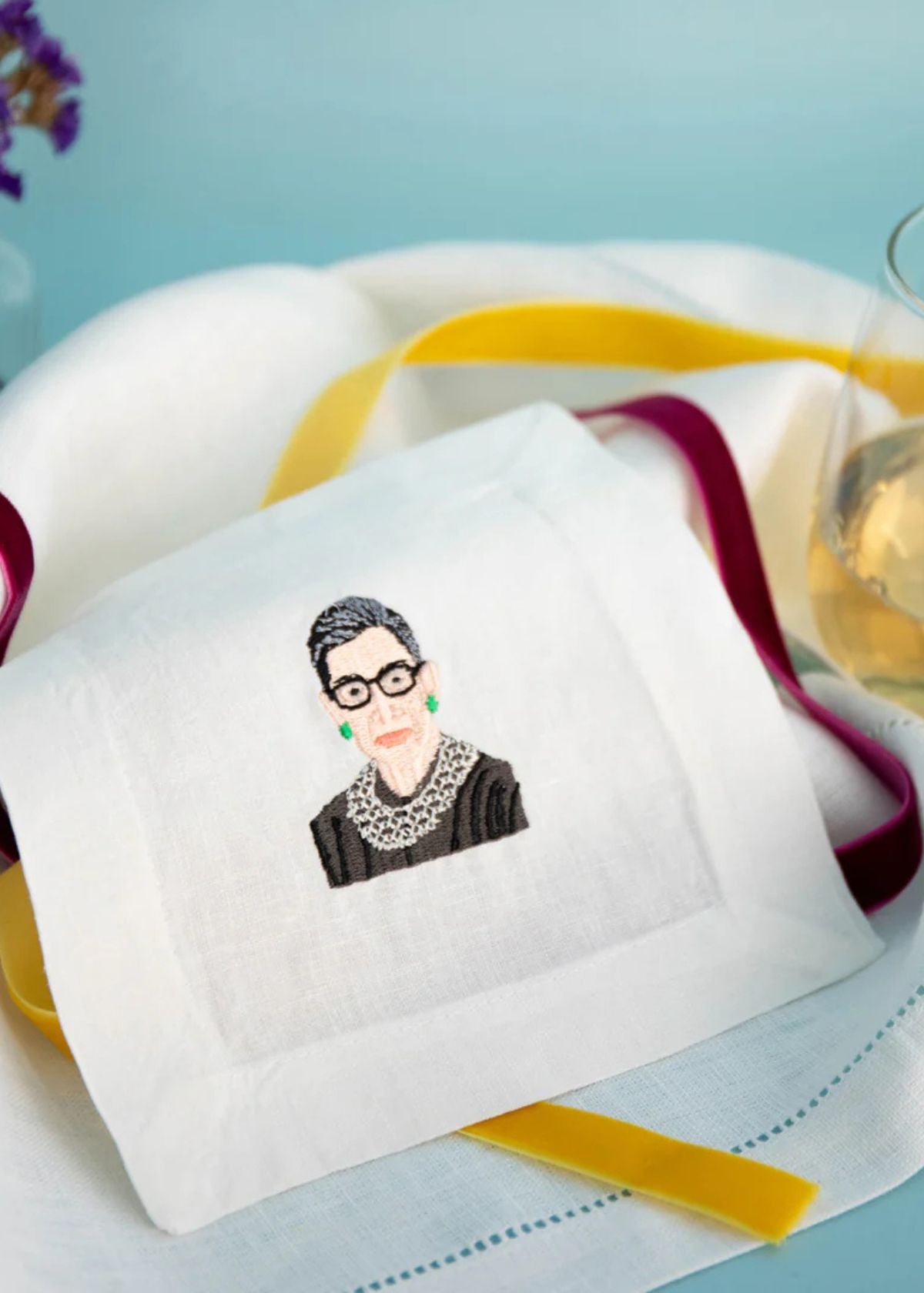 LETTERMADE RBG Embroidered Cocktail Napkin