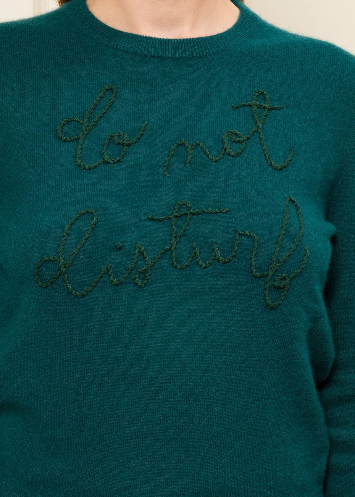 LINGUA FRANCA Do Not Disturb Sweater - Hunter