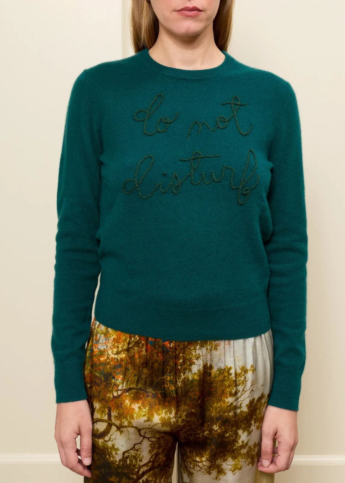 LINGUA FRANCA Do Not Disturb Sweater - Hunter