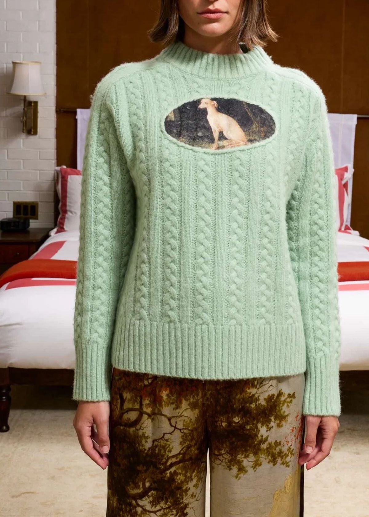 LINGUA FRANCA Greyhound Sweater - Pistachio