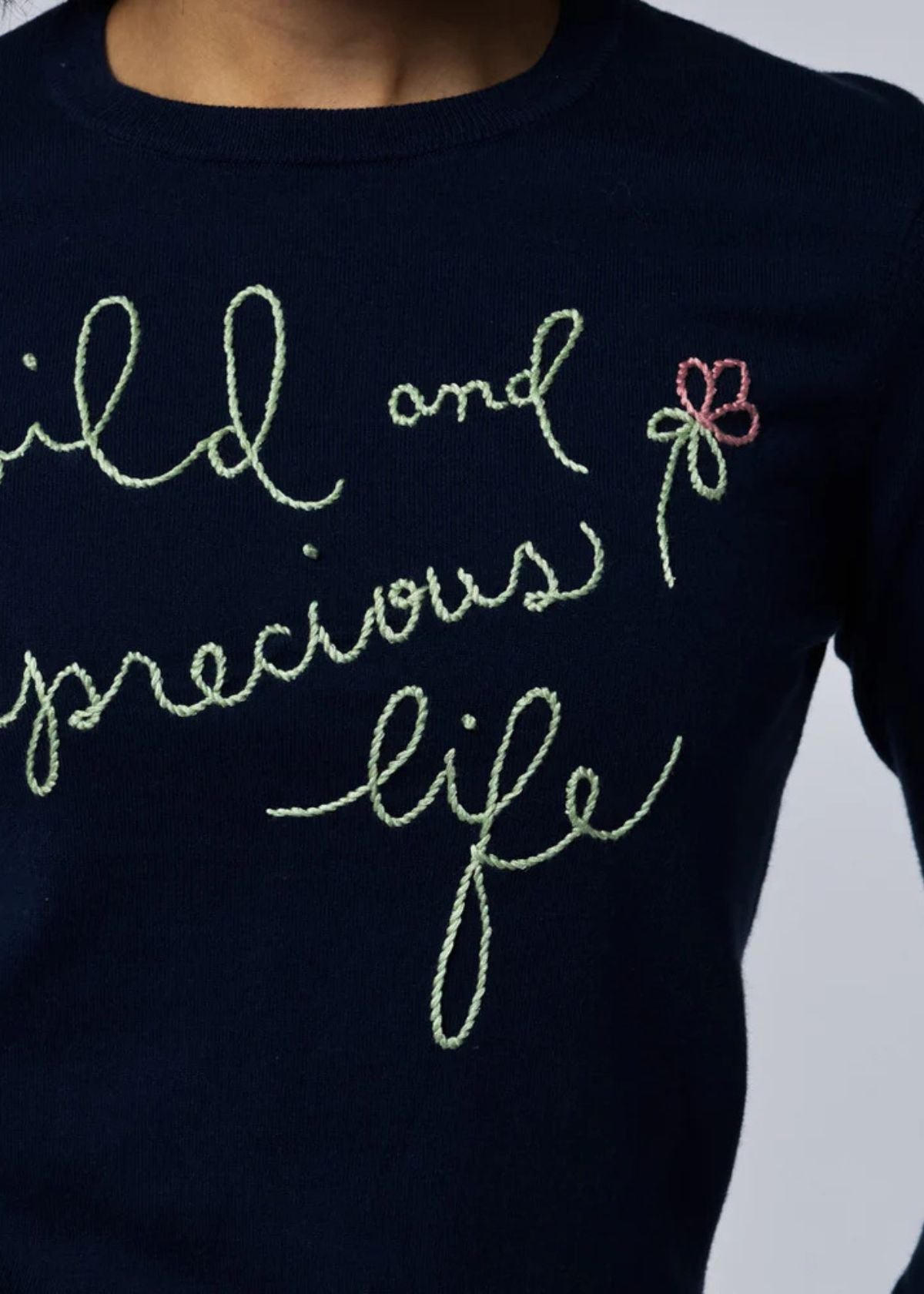 LINGUA FRANCA Wild and Precious Sweater - Navy