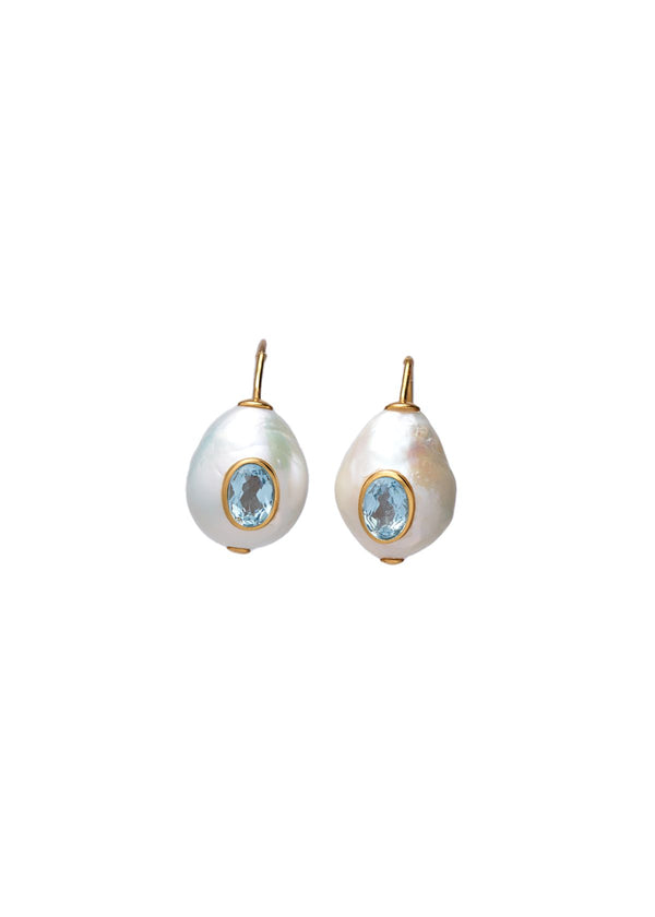 LIZZIE FORTUNATO Pear Pablo Earring - Blue Topaz