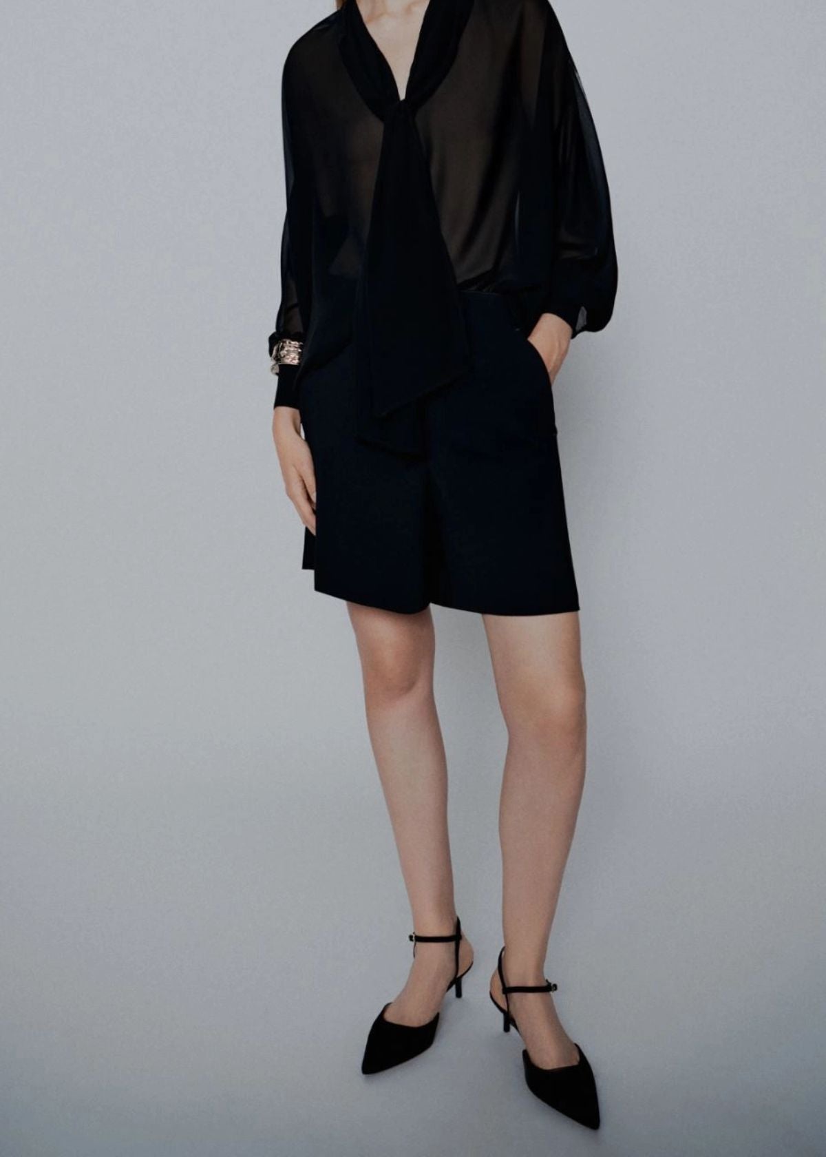 Marella Envers Satin Short - Black