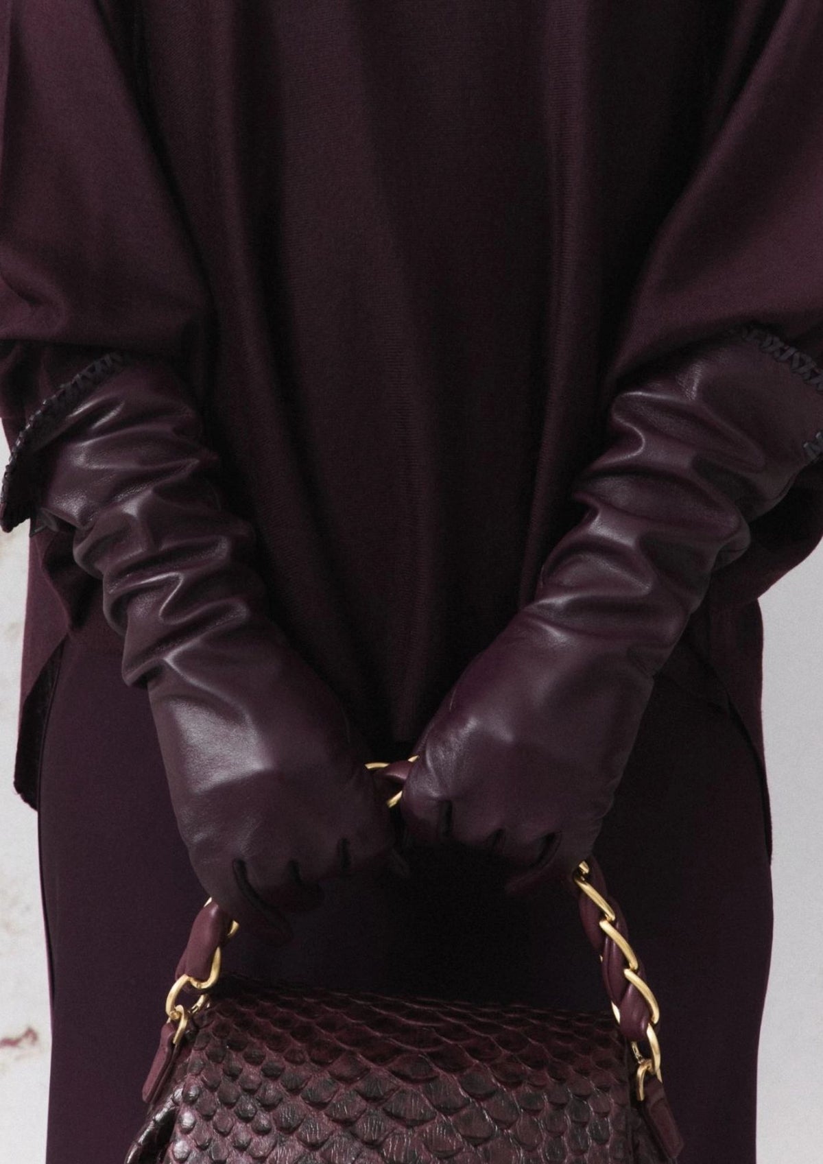 MARELLA Long Nappa Leather Gloves - Blackberry