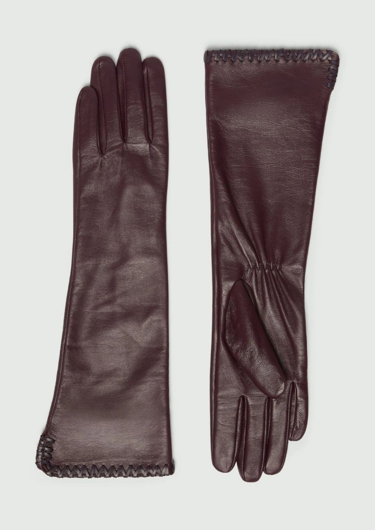 MARELLA Long Nappa Leather Gloves - Blackberry