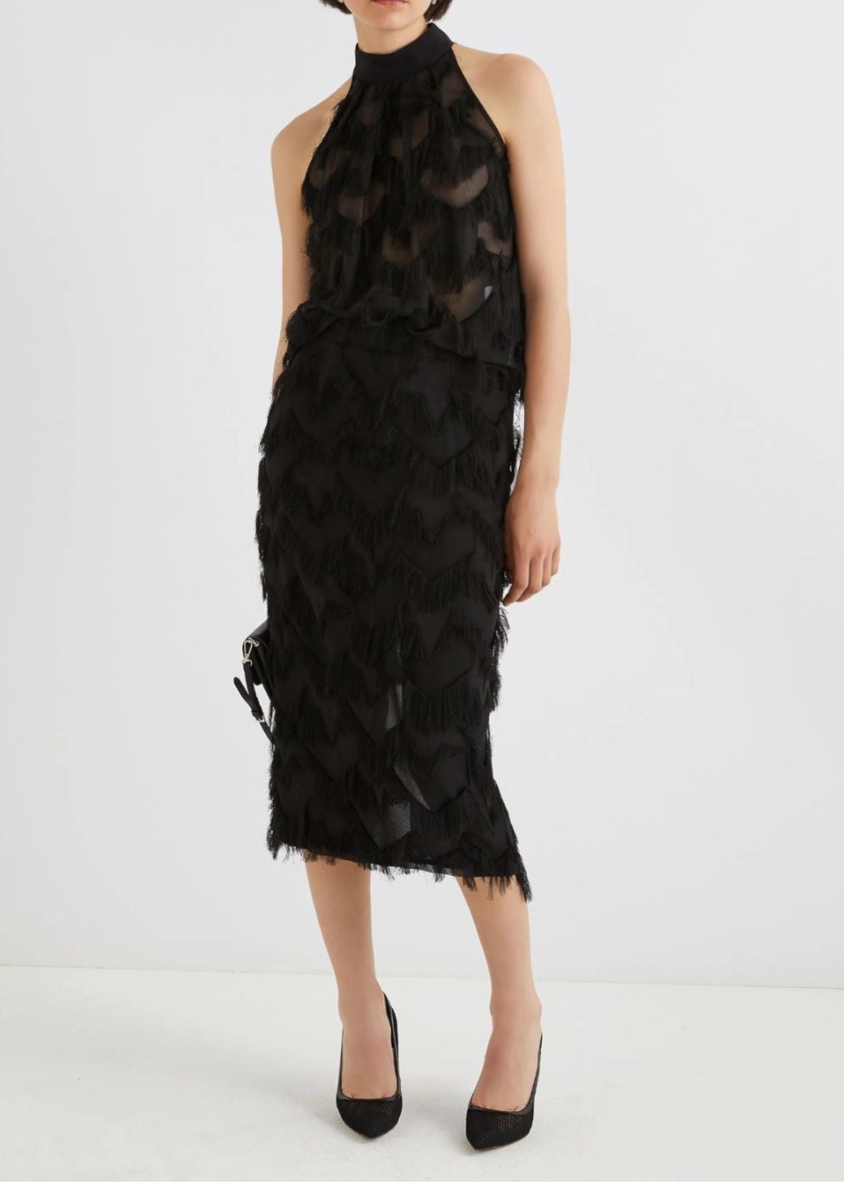 MARELLA Gattini Fil Coupé Skirt - Black