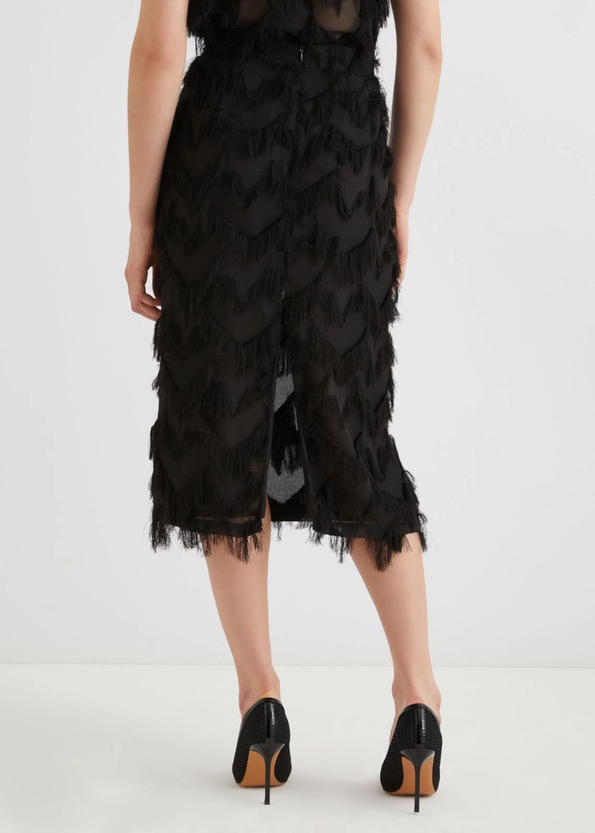MARELLA Gattini Fil Coupé Skirt - Black