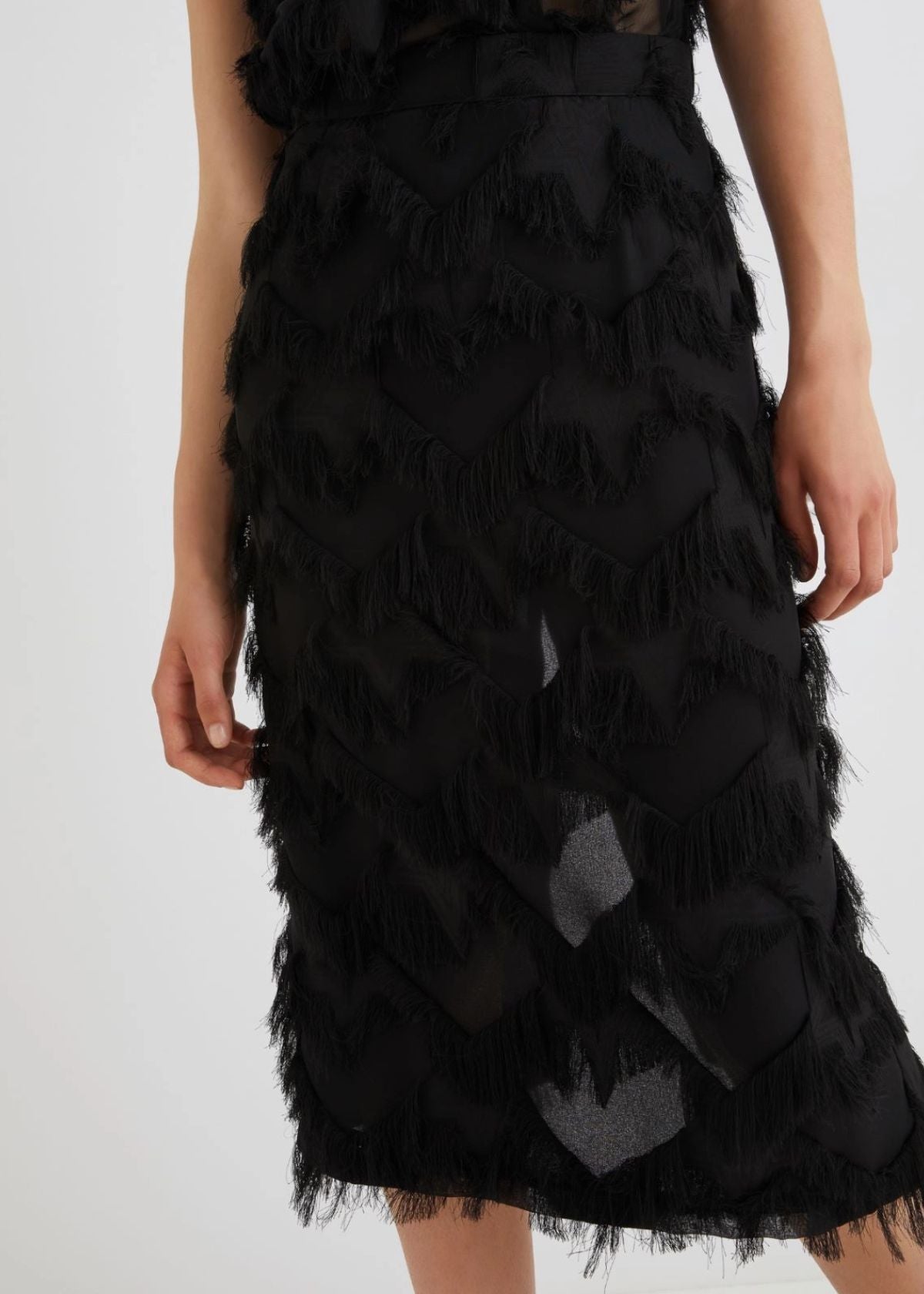MARELLA Gattini Fil Coupé Skirt - Black