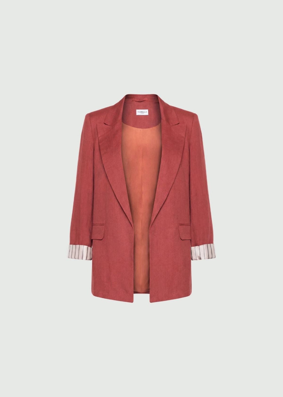 MARELLA Linen Blazer - Brick Red