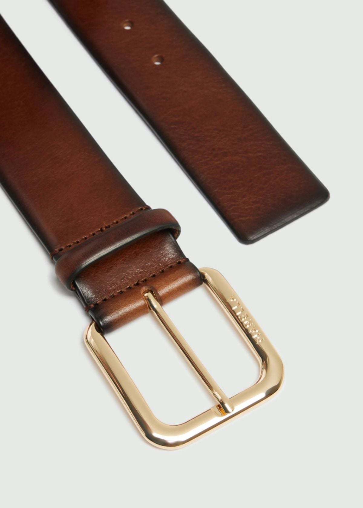 MARELLA Prince Engraved Logo Leather Belt - Brown