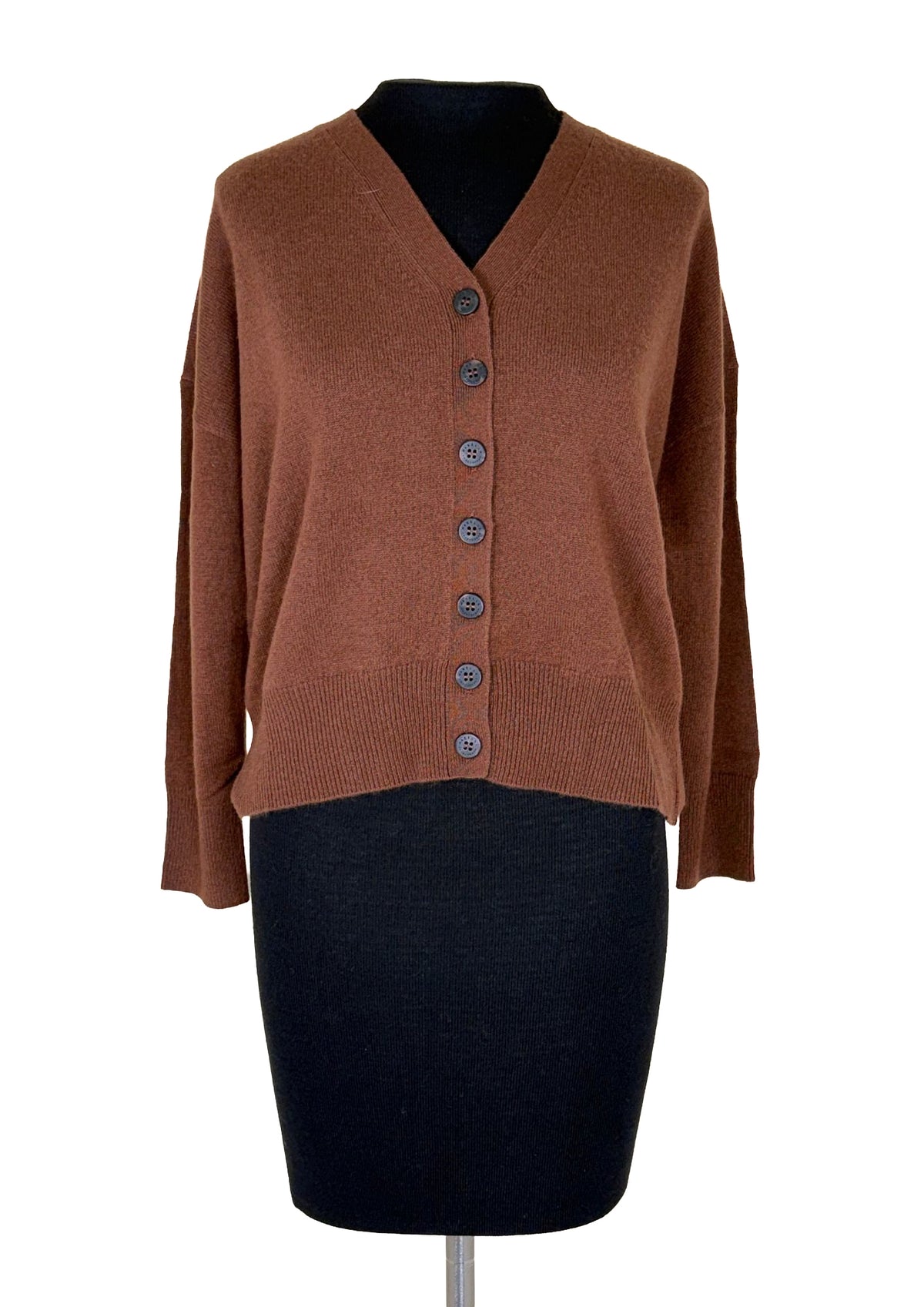 MARELLA V Neck Cardigan Sweater - Caramel