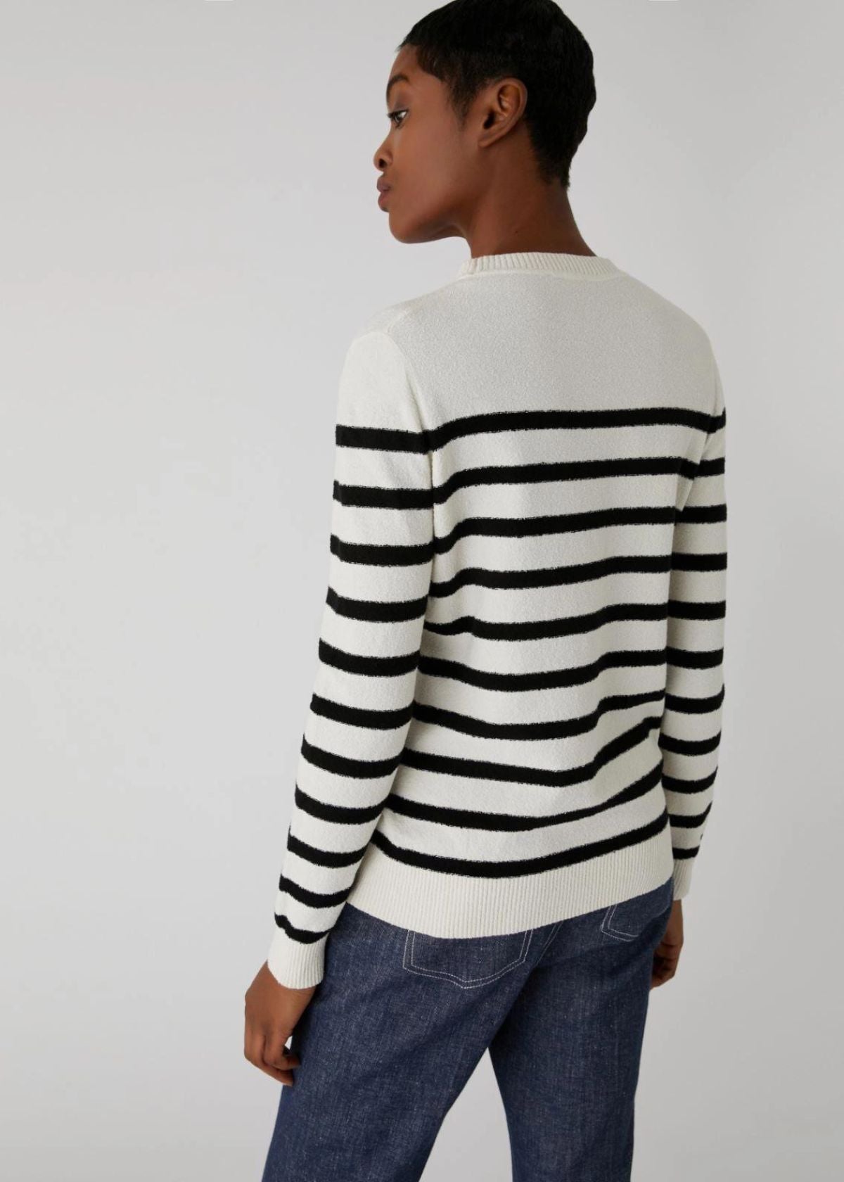 MARELLA Serio Striped Sweater - White/Black