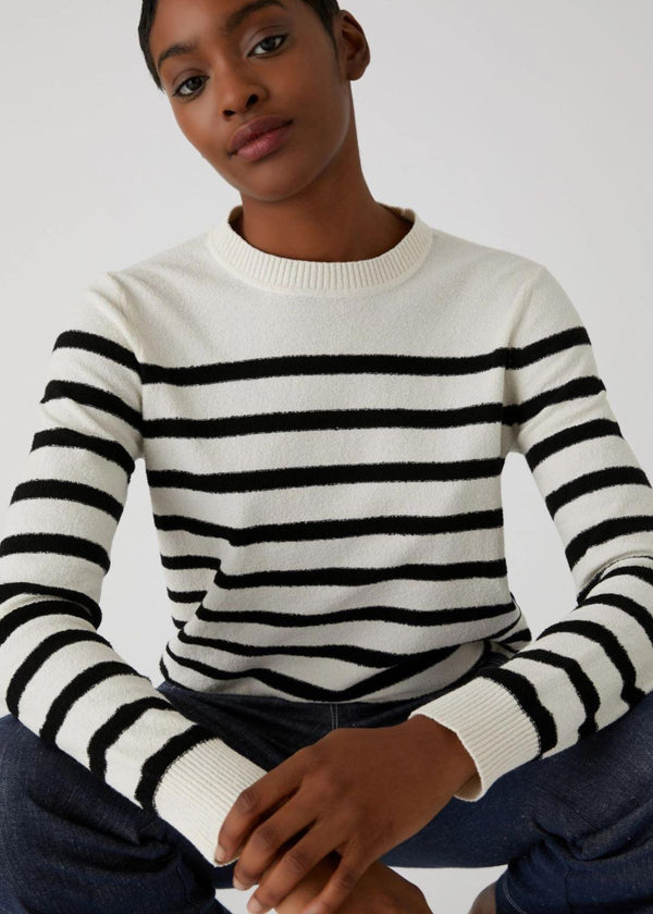 MARELLA Serio Striped Sweater - White/Black