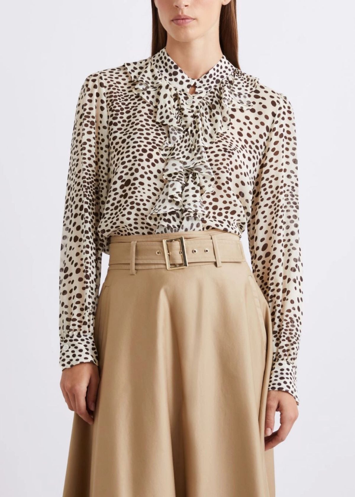 MARELLA Ruched Georgette Top - Cream