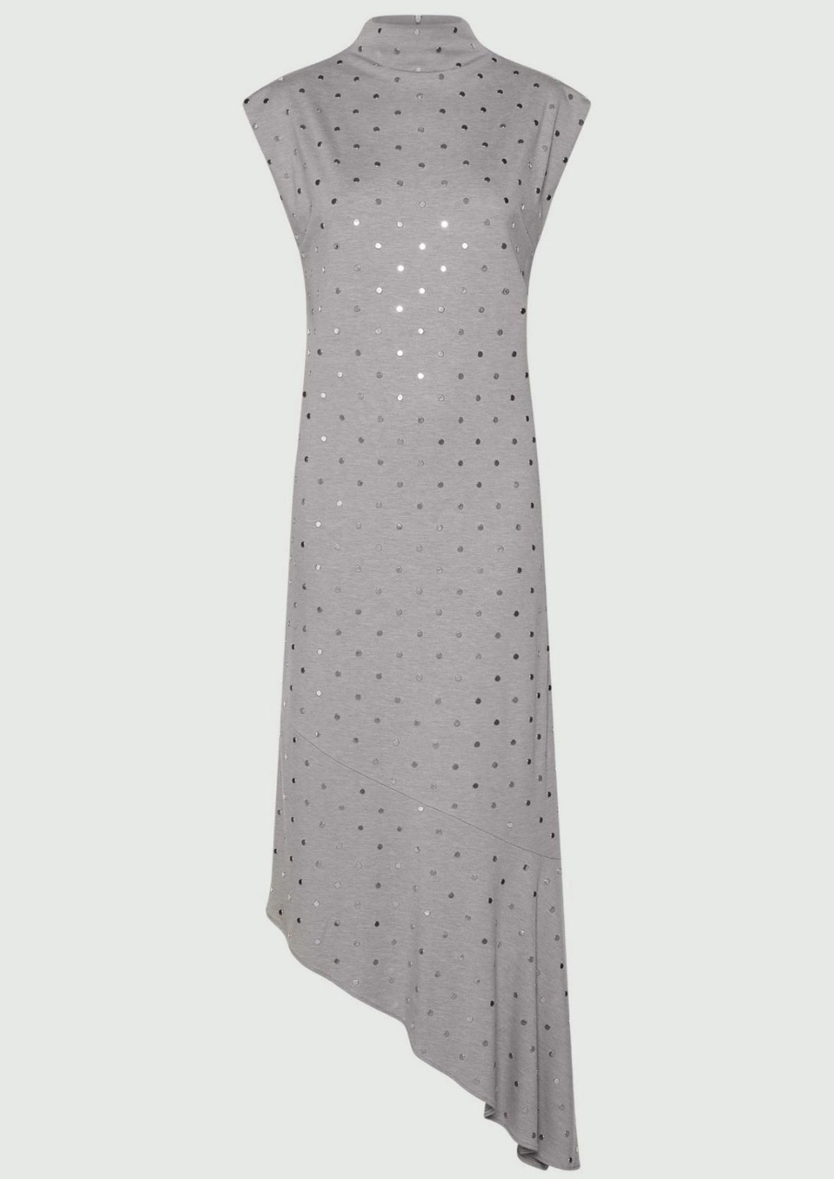 MARELLA Micro Studded Sleeveless Dress - Melange Grey