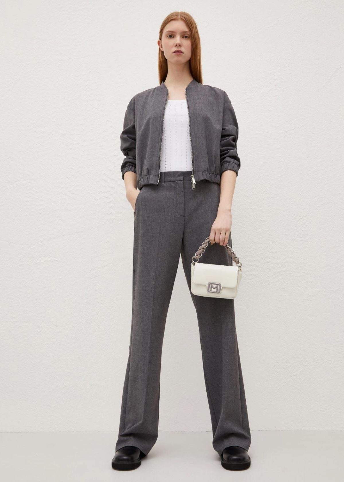 MARELLA Clarion Straight Pant - Grey Melange