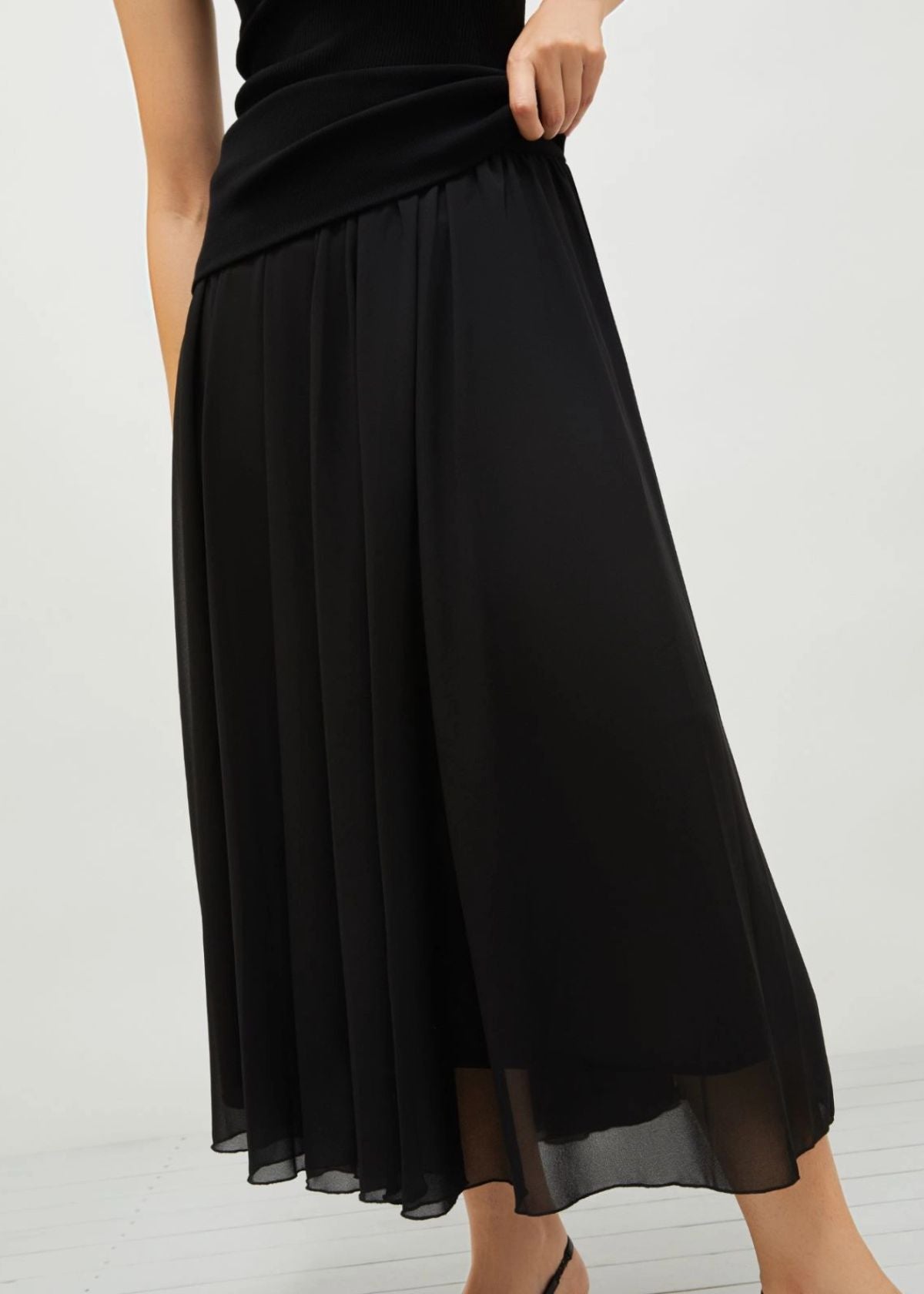 MARELLA Flared Yoke Skirt - Black