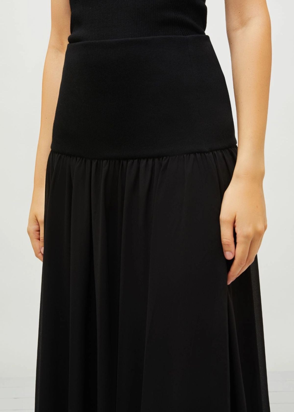 MARELLA Flared Yoke Skirt - Black