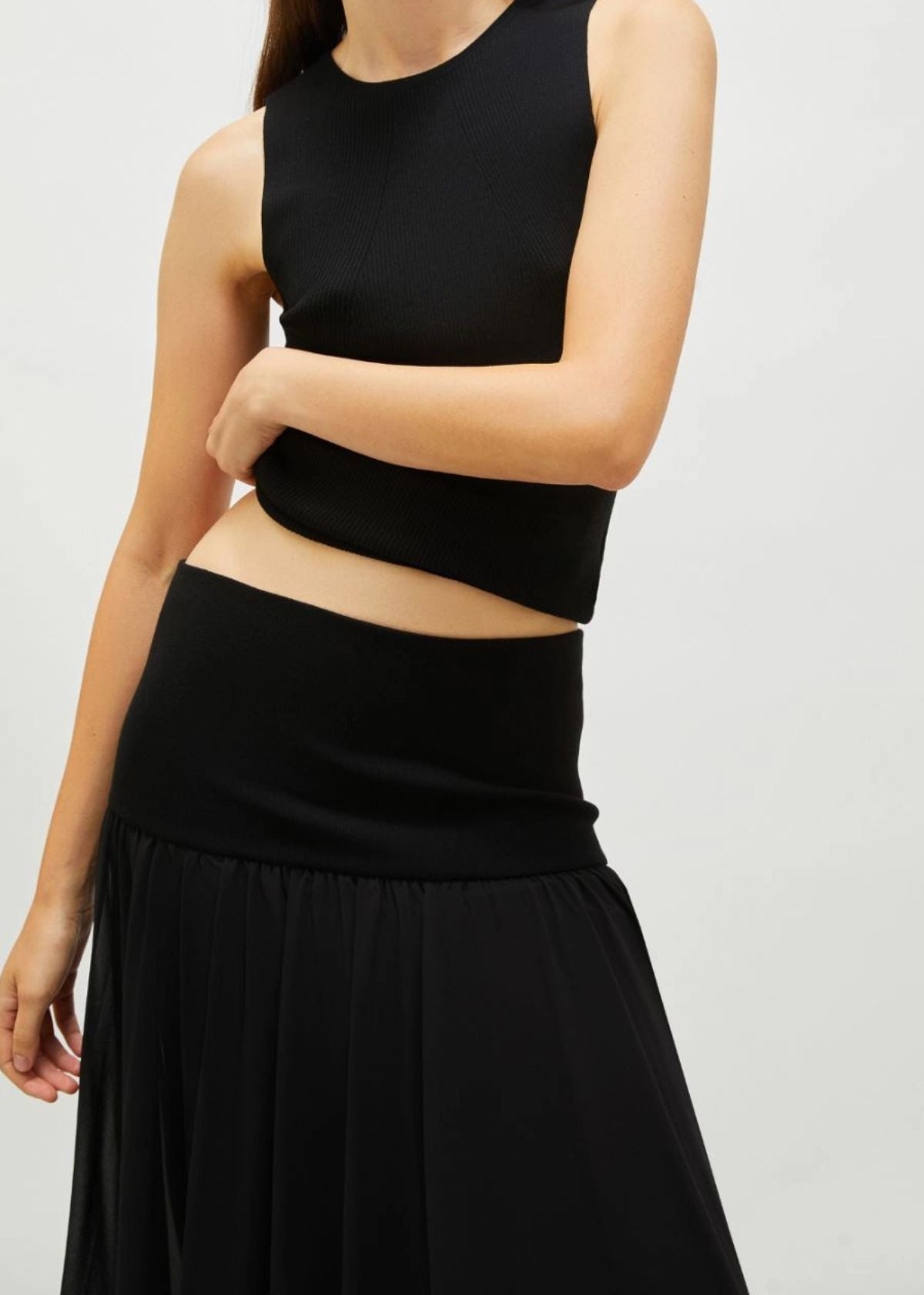 MARELLA Flared Yoke Skirt - Black