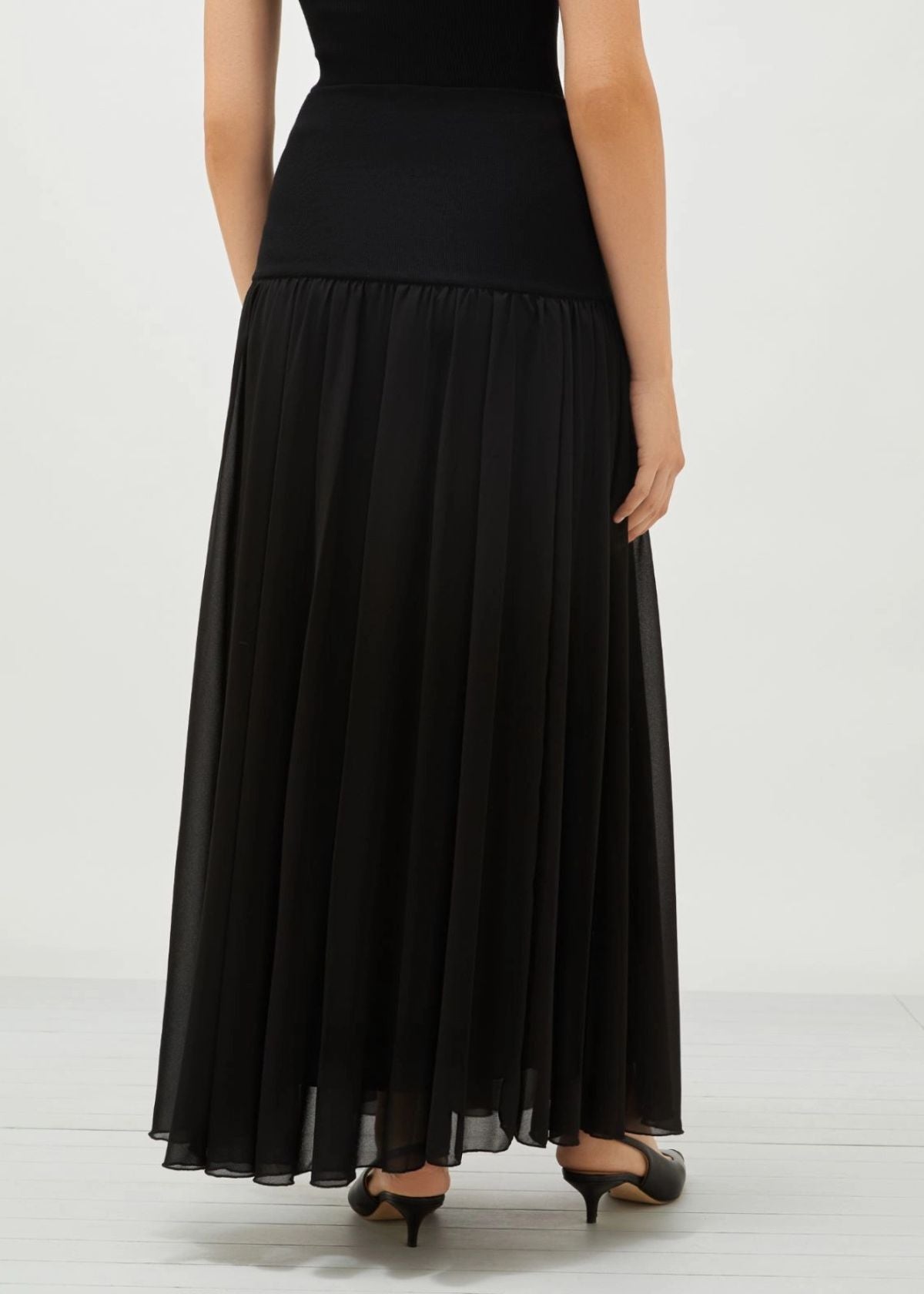 MARELLA Flared Yoke Skirt - Black