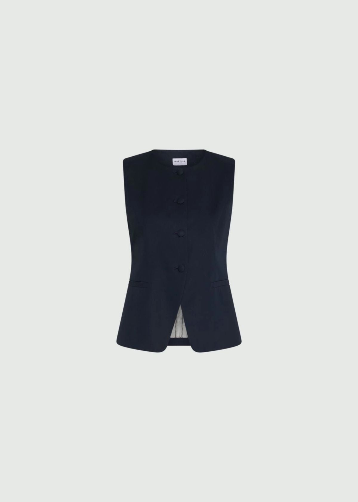 MARELLA Cotton Gabardine Vest - Navy